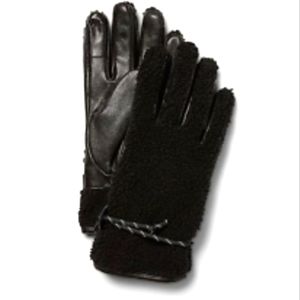 Express New Leather Sherpa Gloves